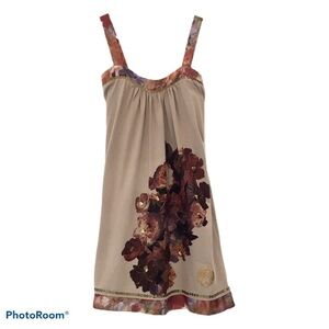 WeZ Vintage Sun Dress Hand Painted Motif